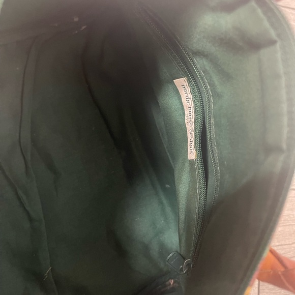 Vtg Nordic House Design Novelty Golf Theme Braided Leather Handles Trim SATCHEL - Picture 13 of 13